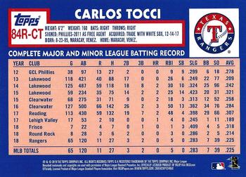 2019 Topps - 1984 Topps Baseball 35th Anniversary Rookies #84R-CT Carlos Tocci Back
