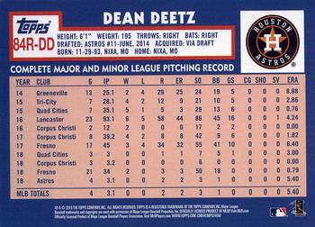 2019 Topps - 1984 Topps Baseball 35th Anniversary Rookies #84R-DD Dean Deetz Back