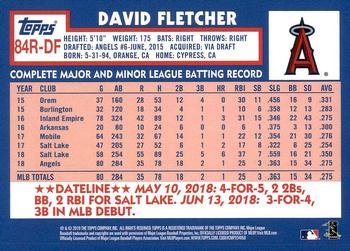2019 Topps - 1984 Topps Baseball 35th Anniversary Rookies #84R-DF David Fletcher Back