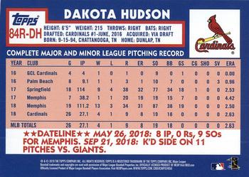 2019 Topps - 1984 Topps Baseball 35th Anniversary Rookies #84R-DH Dakota Hudson Back