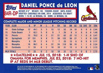 2019 Topps - 1984 Topps Baseball 35th Anniversary Rookies #84R-DP Daniel Ponce De Leon Back