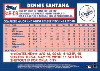 2019 Topps - 1984 Topps Baseball 35th Anniversary Rookies #84R-DS Dennis Santana Back