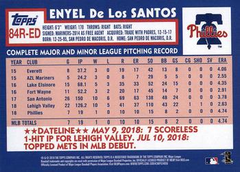 2019 Topps - 1984 Topps Baseball 35th Anniversary Rookies #84R-ED Enyel De Los Santos Back