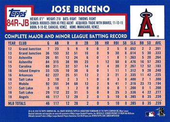 2019 Topps - 1984 Topps Baseball 35th Anniversary Rookies #84R-JB Jose Briceno Back