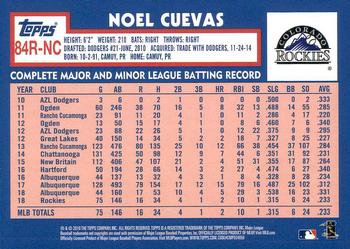 2019 Topps - 1984 Topps Baseball 35th Anniversary Rookies #84R-NC Noel Cuevas Back
