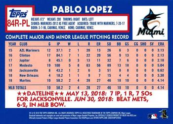 2019 Topps - 1984 Topps Baseball 35th Anniversary Rookies #84R-PL Pablo Lopez Back