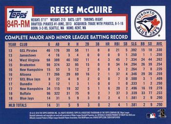 2019 Topps - 1984 Topps Baseball 35th Anniversary Rookies #84R-RM Reese McGuire Back
