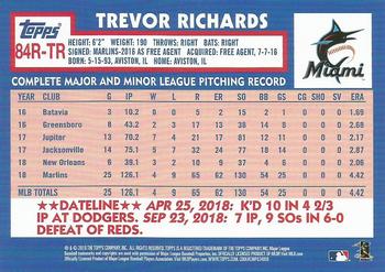 2019 Topps - 1984 Topps Baseball 35th Anniversary Rookies #84R-TR Trevor Richards Back