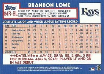 2019 Topps - 1984 Topps Baseball 35th Anniversary Rookies Blue #84R-BL Brandon Lowe Back