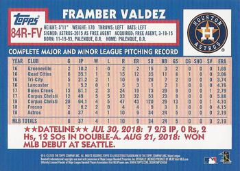 2019 Topps - 1984 Topps Baseball 35th Anniversary Rookies Blue #84R-FV Framber Valdez Back