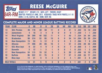 2019 Topps - 1984 Topps Baseball 35th Anniversary Rookies Blue #84R-RM Reese McGuire Back
