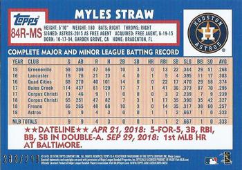 2019 Topps - 1984 Topps Baseball 35th Anniversary Rookies Black #84R-MS Myles Straw Back