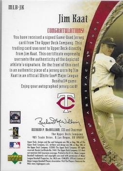 2005 Upper Deck Artifacts - MLB Apparel Autographs #MLB-JK Jim Kaat Back
