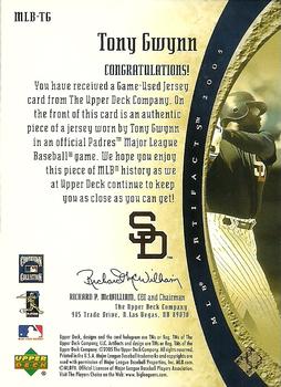 2005 Upper Deck Artifacts - MLB Apparel Rainbow #MLB-TG Tony Gwynn Back