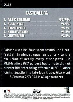 2019 Topps - Significant Statistics #SS-22 Alex Colome Back