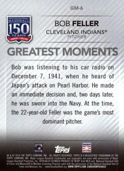 2019 Topps - 150 Years of Professional Baseball - Greatest Moments #GM-6 Bob Feller Back