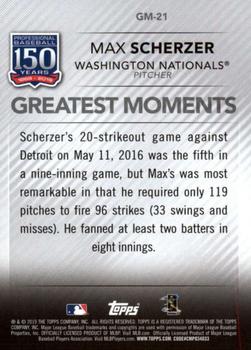 2019 Topps - 150 Years of Professional Baseball - Greatest Moments #GM-21 Max Scherzer Back