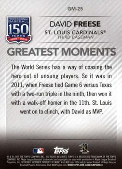 2019 Topps - 150 Years of Professional Baseball - Greatest Moments #GM-25 David Freese Back