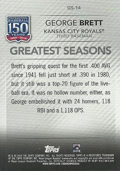 2019 Topps - 150 Years of Professional Baseball - Greatest Seasons #GS-14 George Brett Back