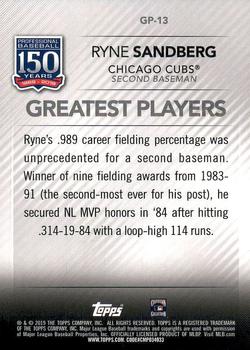 2019 Topps - 150 Years of Professional Baseball - Greatest Players #GP-13 Ryne Sandberg Back