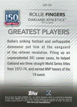 2019 Topps - 150 Years of Professional Baseball - Greatest Players #GP-34 Rollie Fingers Back