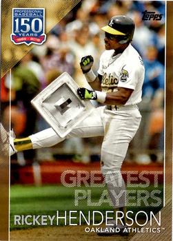 2019 Topps - 150 Years of Professional Baseball - Greatest Players Gold #GP-5 Rickey Henderson Front