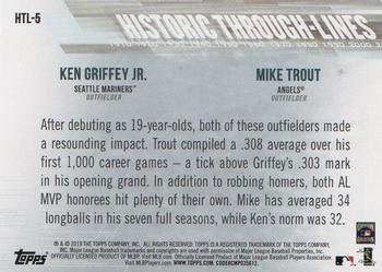 2019 Topps - Historic Through-Lines #HTL-5 Mike Trout / Ken Griffey Jr. Back