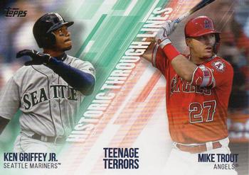 2019 Topps - Historic Through-Lines #HTL-5 Mike Trout / Ken Griffey Jr. Front