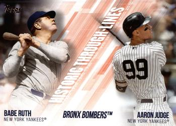 2019 Topps - Historic Through-Lines #HTL-6 Aaron Judge / Babe Ruth Front
