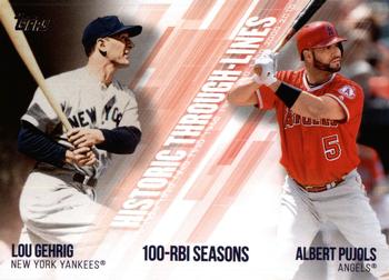2019 Topps - Historic Through-Lines #HTL-7 Lou Gehrig / Albert Pujols Front