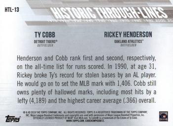 2019 Topps - Historic Through-Lines #HTL-13 Rickey Henderson / Ty Cobb Back