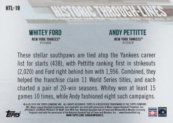 2019 Topps - Historic Through-Lines #HTL-19 Andy Pettitte / Whitey Ford Back