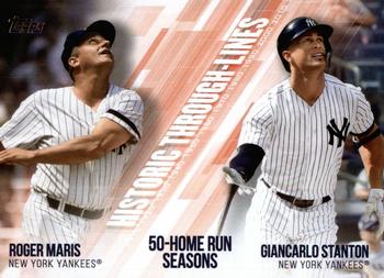 2019 Topps - Historic Through-Lines #HTL-20 Giancarlo Stanton / Roger Maris Front