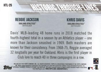 2019 Topps - Historic Through-Lines #HTL-25 Khris Davis / Reggie Jackson Back