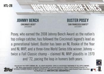 2019 Topps - Historic Through-Lines #HTL-28 Buster Posey / Johnny Bench Back