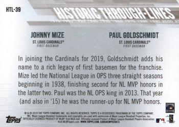 2019 Topps - Historic Through-Lines #HTL-39 Johnny Mize / Paul Goldschmidt Back