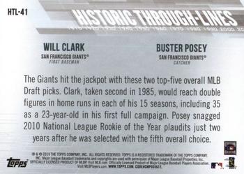 2019 Topps - Historic Through-Lines #HTL-41 Buster Posey / Will Clark Back