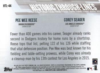 2019 Topps - Historic Through-Lines #HTL-44 Corey Seager / Pee Wee Reese Back
