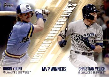 2019 Topps - Historic Through-Lines #HTL-47 Christian Yelich / Robin Yount Front