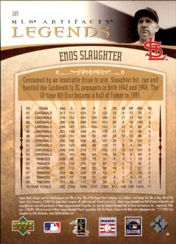 2005 Upper Deck Artifacts - Rainbow Gold #165 Enos Slaughter Back