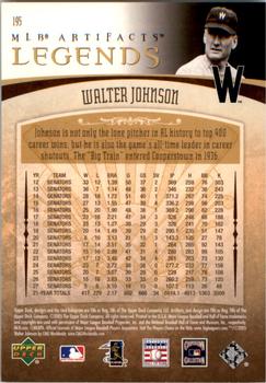 2005 Upper Deck Artifacts - Rainbow Gold #195 Walter Johnson Back