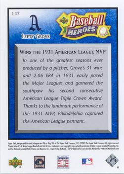 2005 Upper Deck Baseball Heroes - Blue #147 Lefty Grove Back