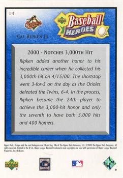 2005 Upper Deck Baseball Heroes - Blue #14 Cal Ripken Jr. Back