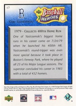 2005 Upper Deck Baseball Heroes - Blue #17 Carl Yastrzemski Back