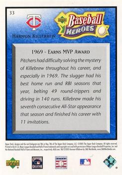 2005 Upper Deck Baseball Heroes - Blue #33 Harmon Killebrew Back