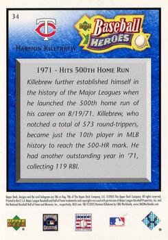 2005 Upper Deck Baseball Heroes - Blue #34 Harmon Killebrew Back