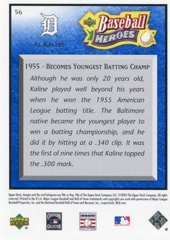 2005 Upper Deck Baseball Heroes - Blue #56 Al Kaline Back