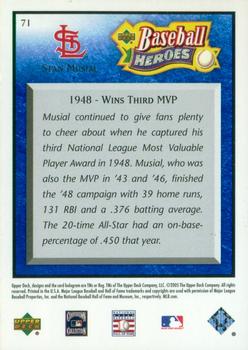 2005 Upper Deck Baseball Heroes - Blue #71 Stan Musial Back