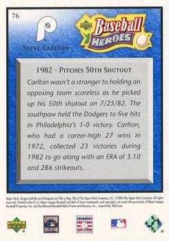 2005 Upper Deck Baseball Heroes - Blue #76 Steve Carlton Back