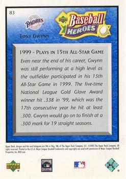 2005 Upper Deck Baseball Heroes - Blue #83 Tony Gwynn Back